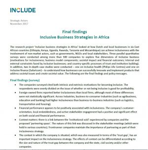 Final findings: Inclusive Business Strategies in Africa
