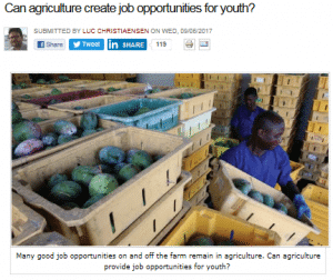 Can agriculture create job opportunities for youth ...