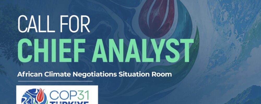 COP31 Situation Room Chief Analyst Call for Application